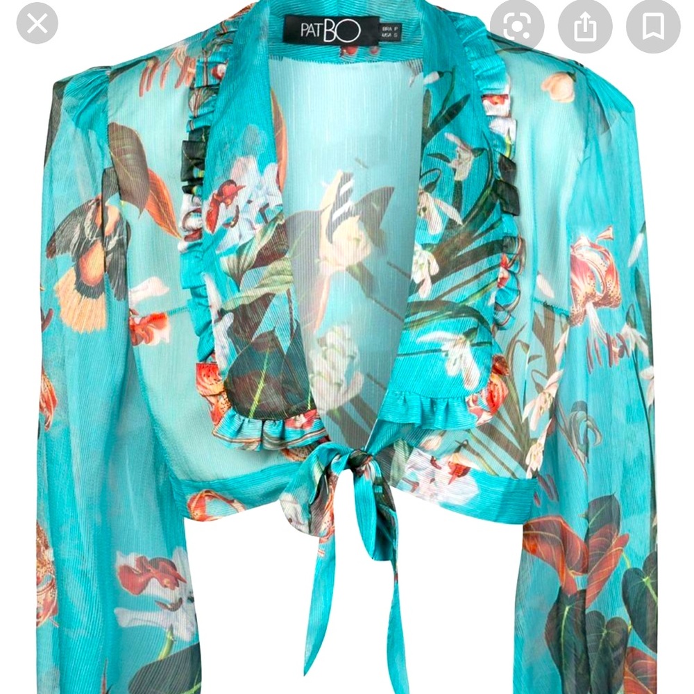 PatBo blue printed blouse